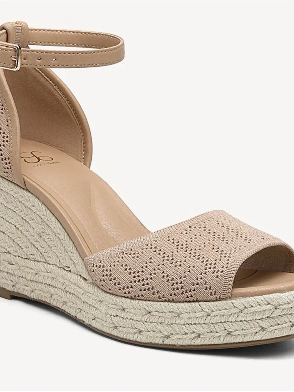 Cozy Island Commute Beige Knitted Espadrille Wedge Sandals - Women 7.5